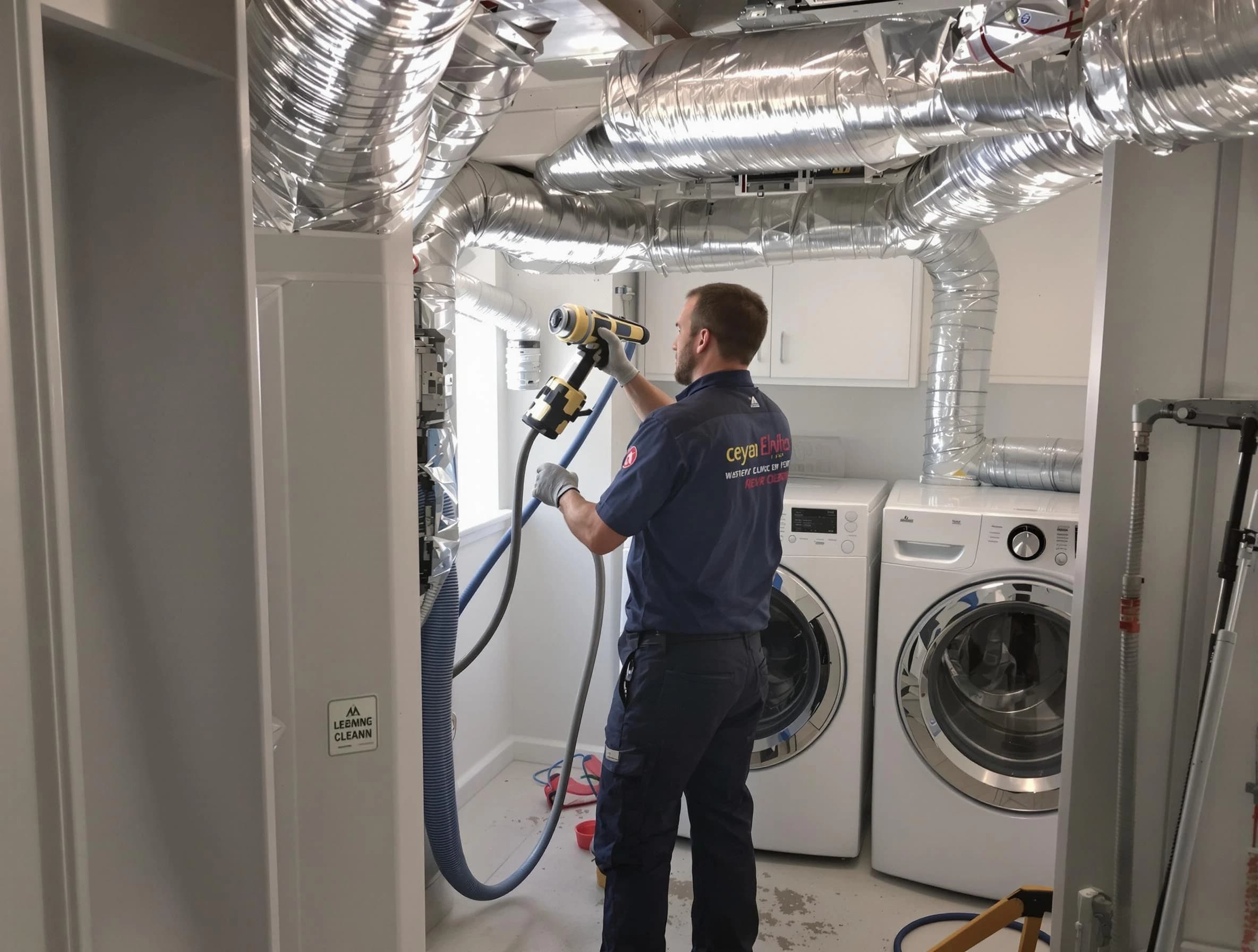 Economy Dryer Vent Cleaning specialist using advanced equipment for thorough duct cleaning in Economy