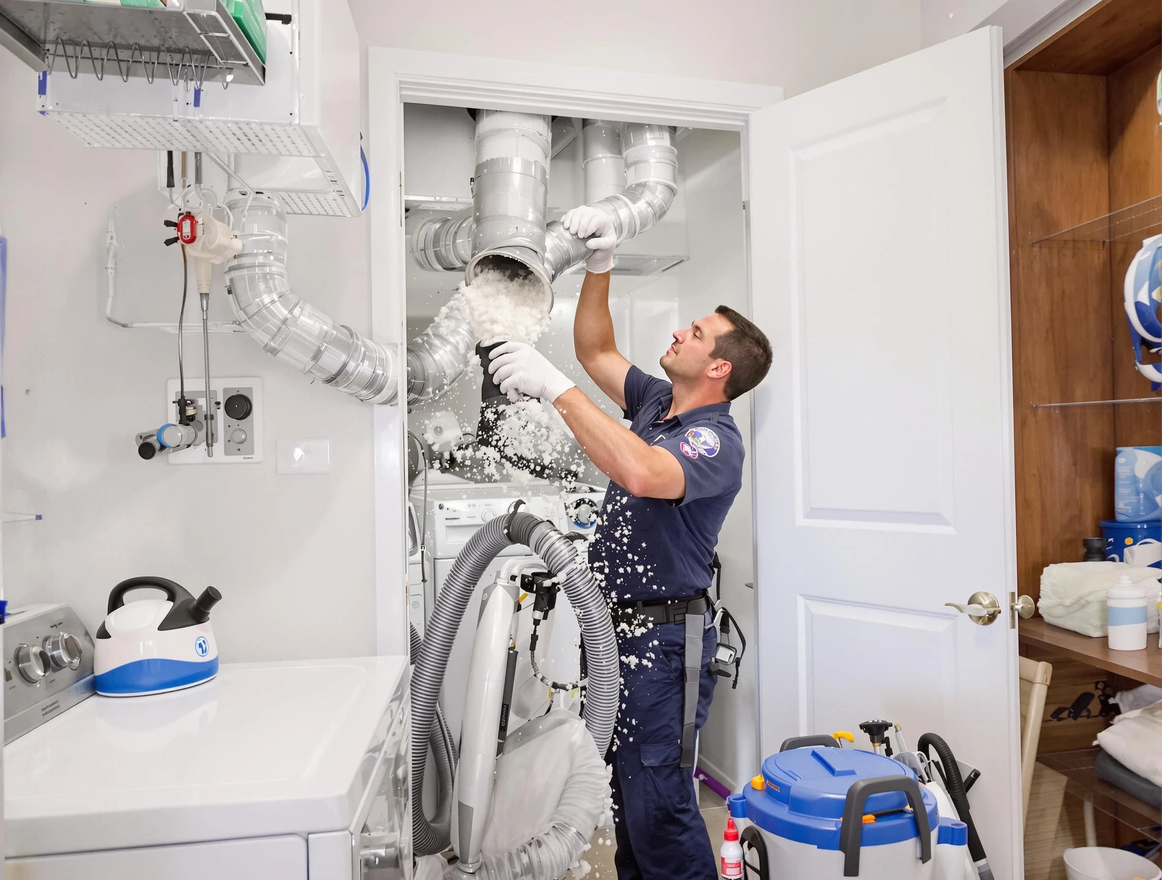 Economy Dryer Vent Cleaning technician delivering thorough residential dryer vent cleaning service in Economy