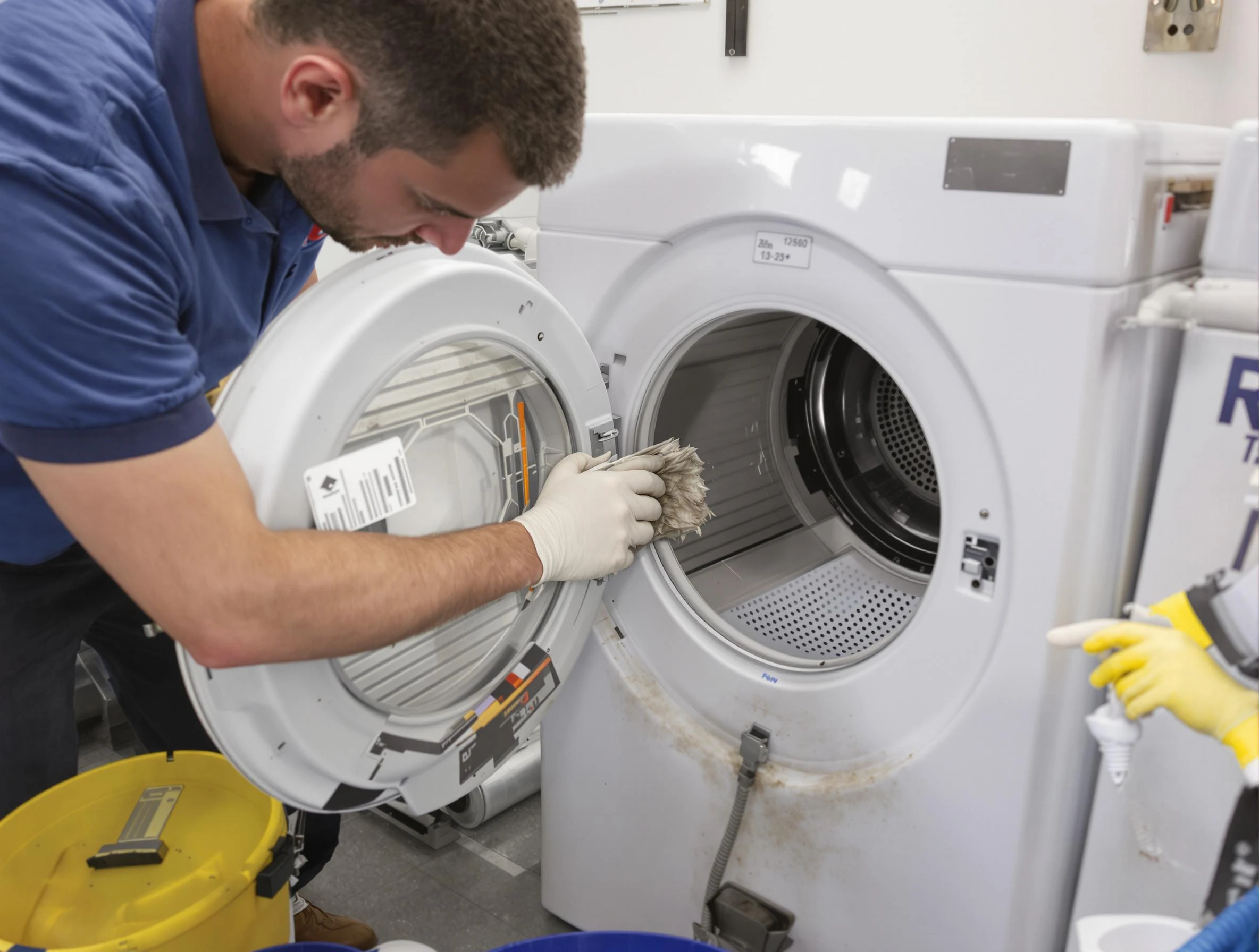 Economy Dryer Vent Cleaning specialist performing detailed lint trap cleaning service in Economy